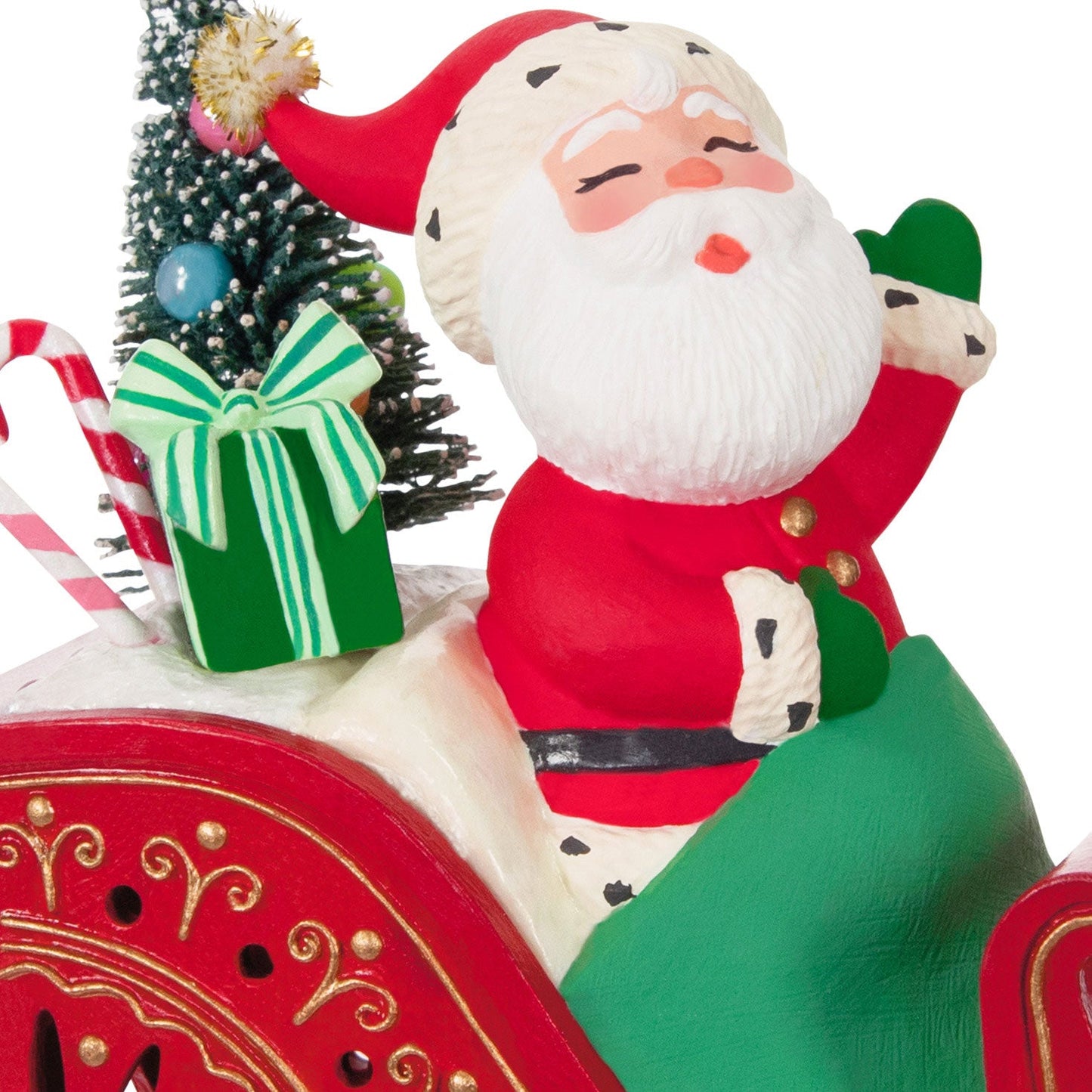 Mini Vintage Santa ShowToppers Musical Tree Topper, 4.26”