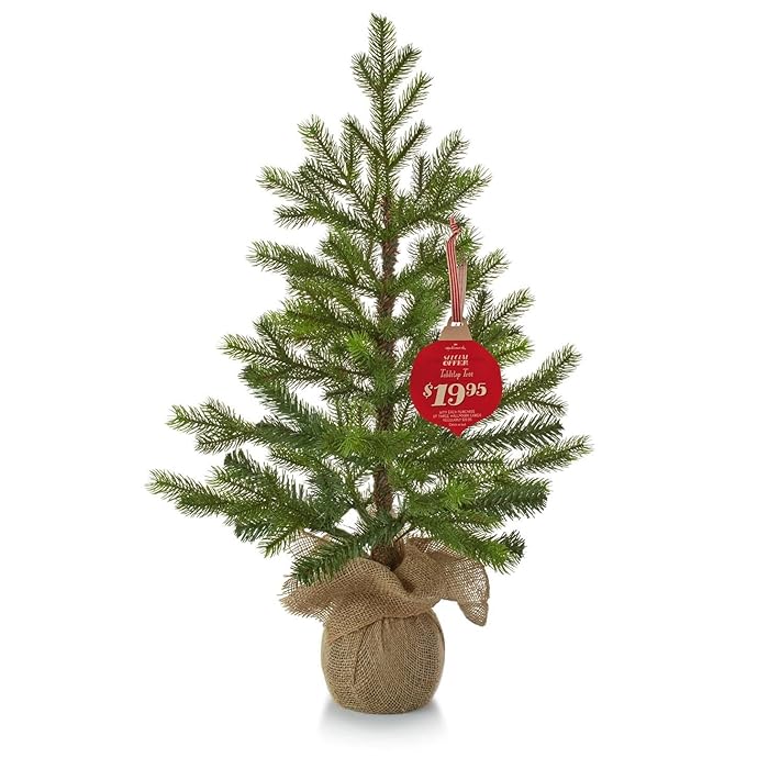 Miniature Tabletop Evergreen Tree in Burlap, 28"