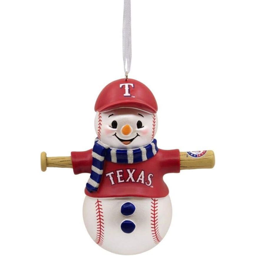 MLB Texas Rangers Snowman Ornament