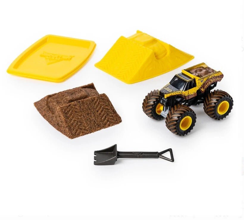 Monster Jam, Earth Shaker Monster Dirt Starter Set with Kinetic Sand 1:64 Scale