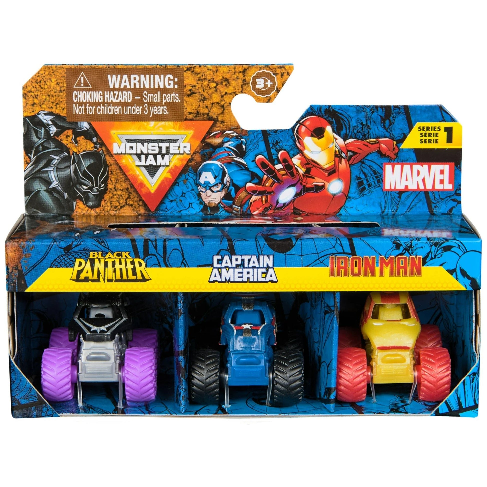 Monster Jam, Marvel Mini Monster Truck 3 - Pack 1:87 Scale