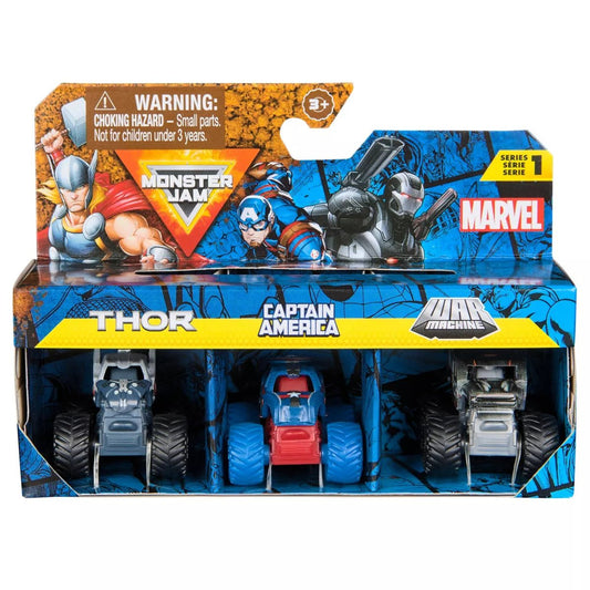 Monster Jam, Marvel Mini Monster Truck 3 - Pack 1:87 Scale