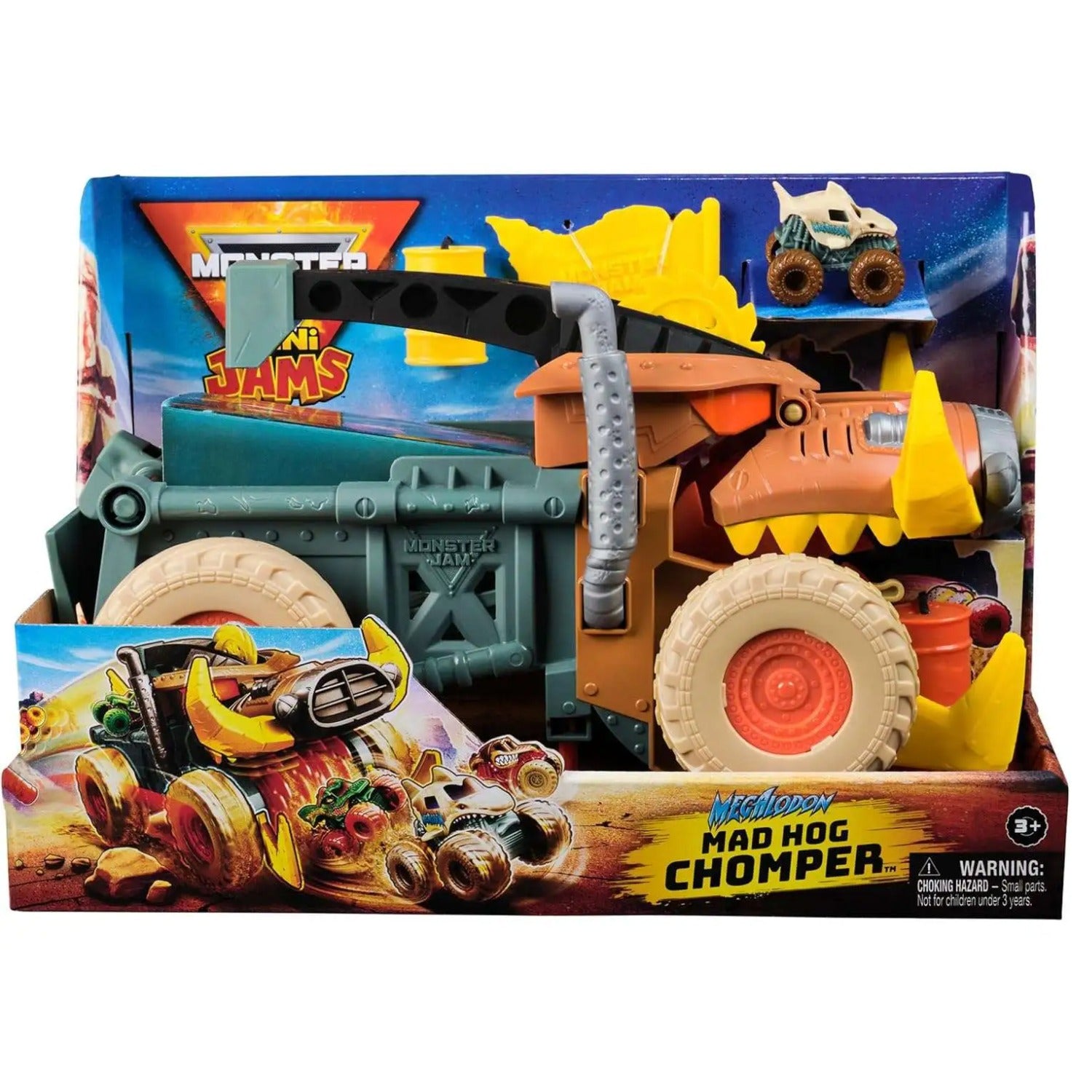 Monster Jam Mini Jam, Megalodon Mad Hog Chomper Playset