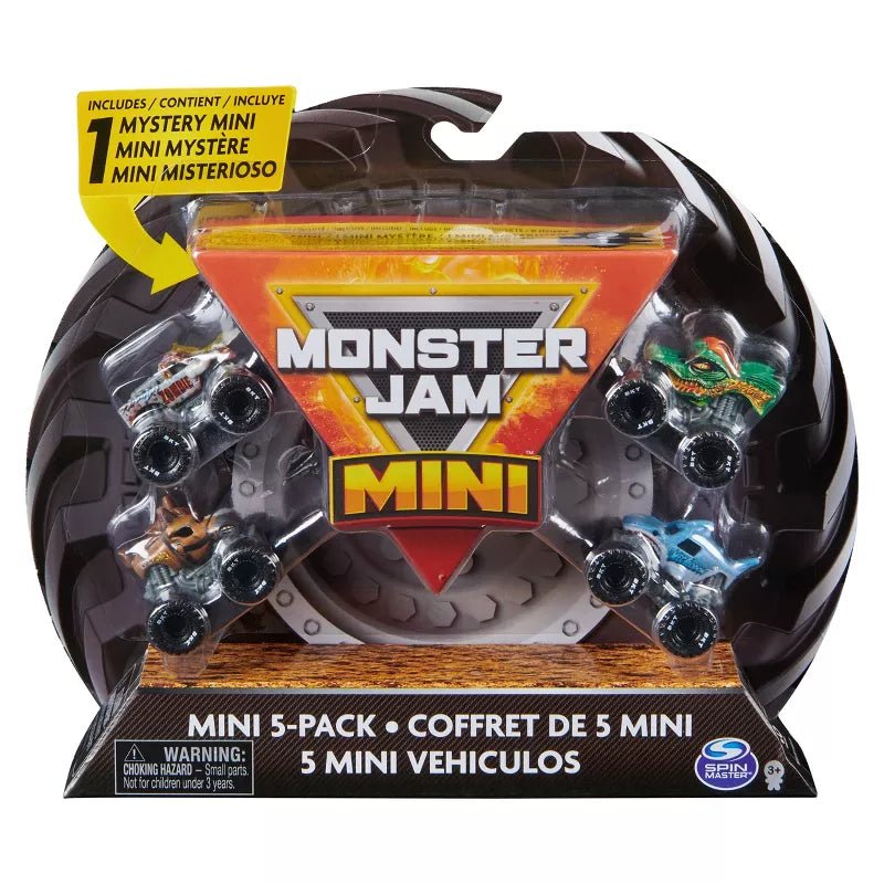 Monster Jam, Official Mini 5 - Pack with Mystery Collectible Monster Truck, 1:87 Scale
