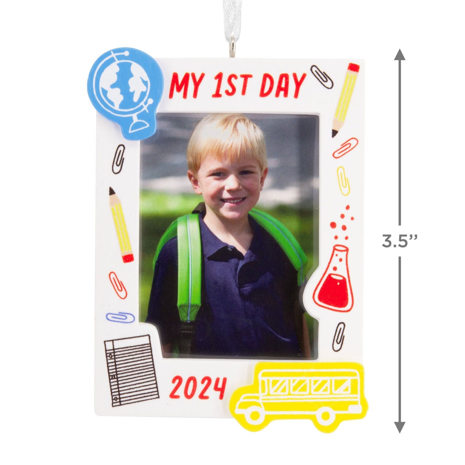 My First Day School 2024 Photo Frame Hallmark Ornament