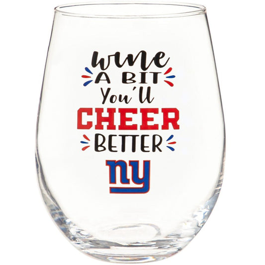 New York Giants Boxed Stemless Wine Glass, 17oz