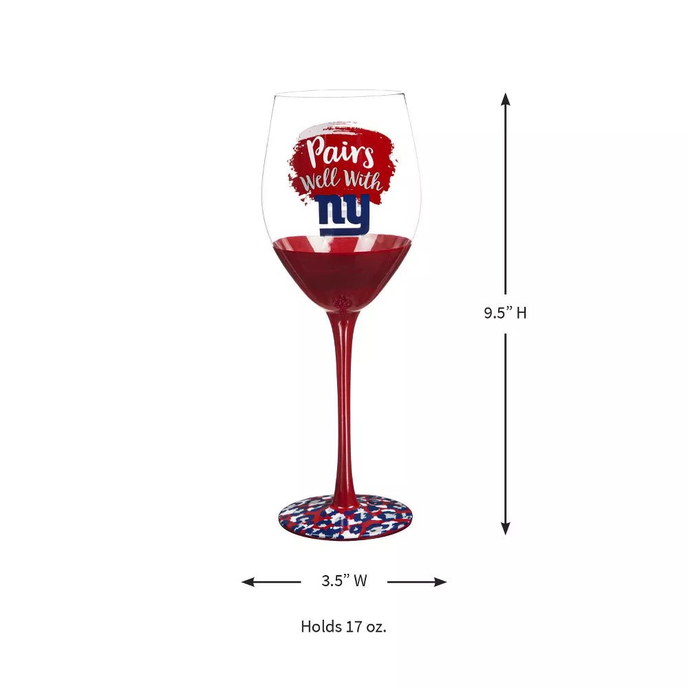 New York Giants Boxed Wine Glass, 17oz