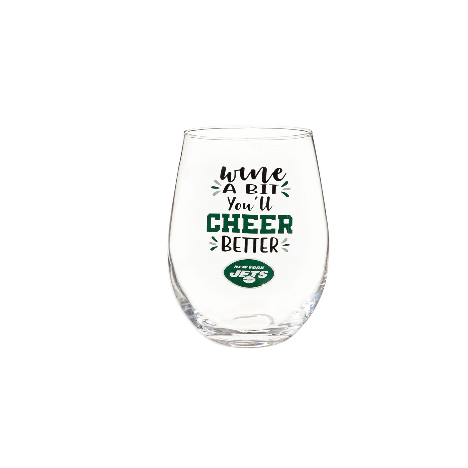New York Jets Boxed Stemless Wine Glass, 17oz