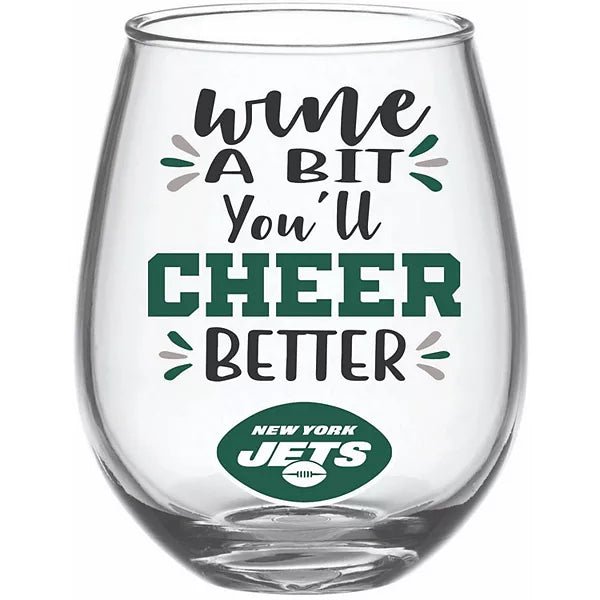 New York Jets Boxed Stemless Wine Glass, 17oz