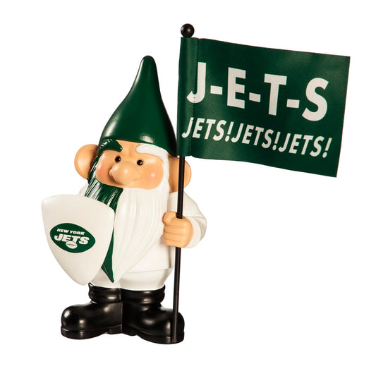 New York Jets Flag Holder Gnome, 10"