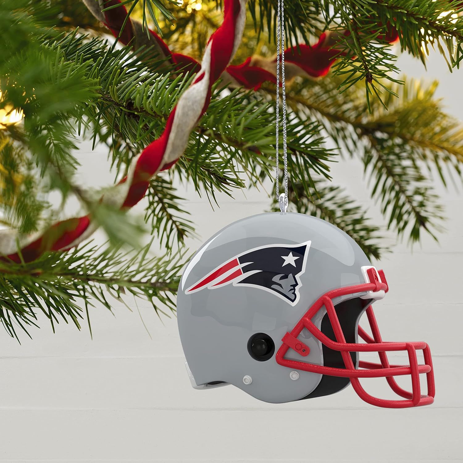 NFL New England Patriots Helmet With Sound Keepsake Ornament