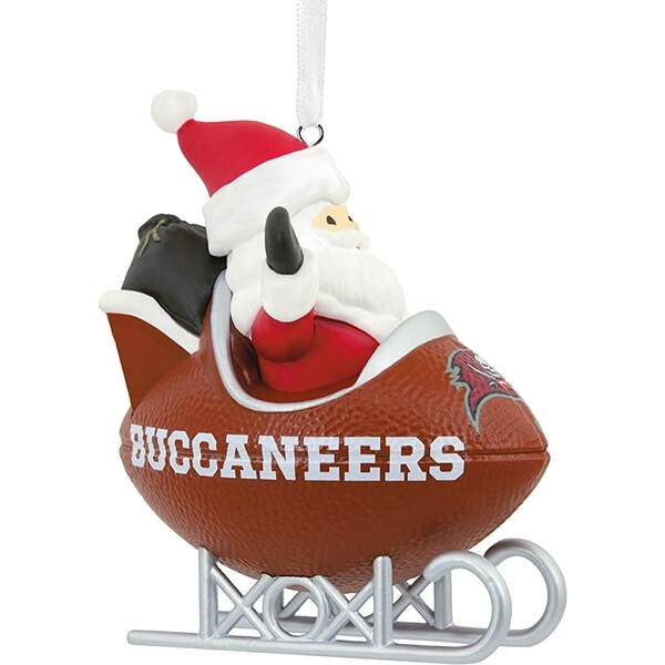 NFL Tampa Bay Buccaneers Santa Football Sled Ornament