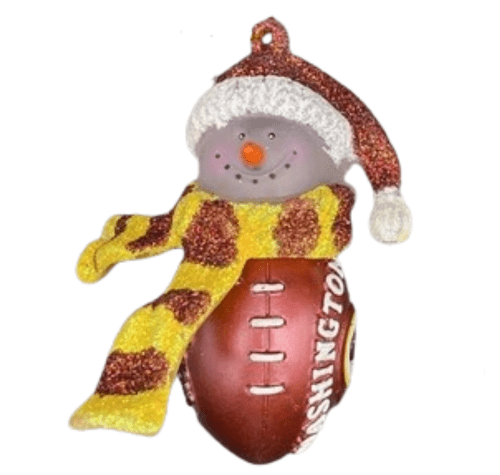 NFL Washington Redskins Striped Acrylic Snowman Football Ornament