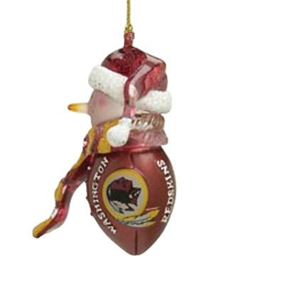 NFL Washington Redskins Striped Acrylic Snowman Football Ornament
