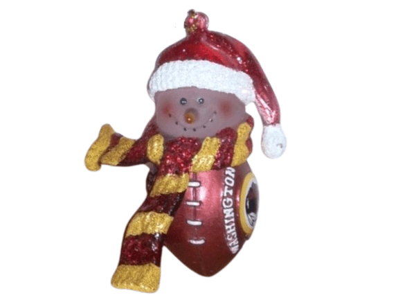 NFL Washington Redskins Striped Acrylic Snowman Football Ornament
