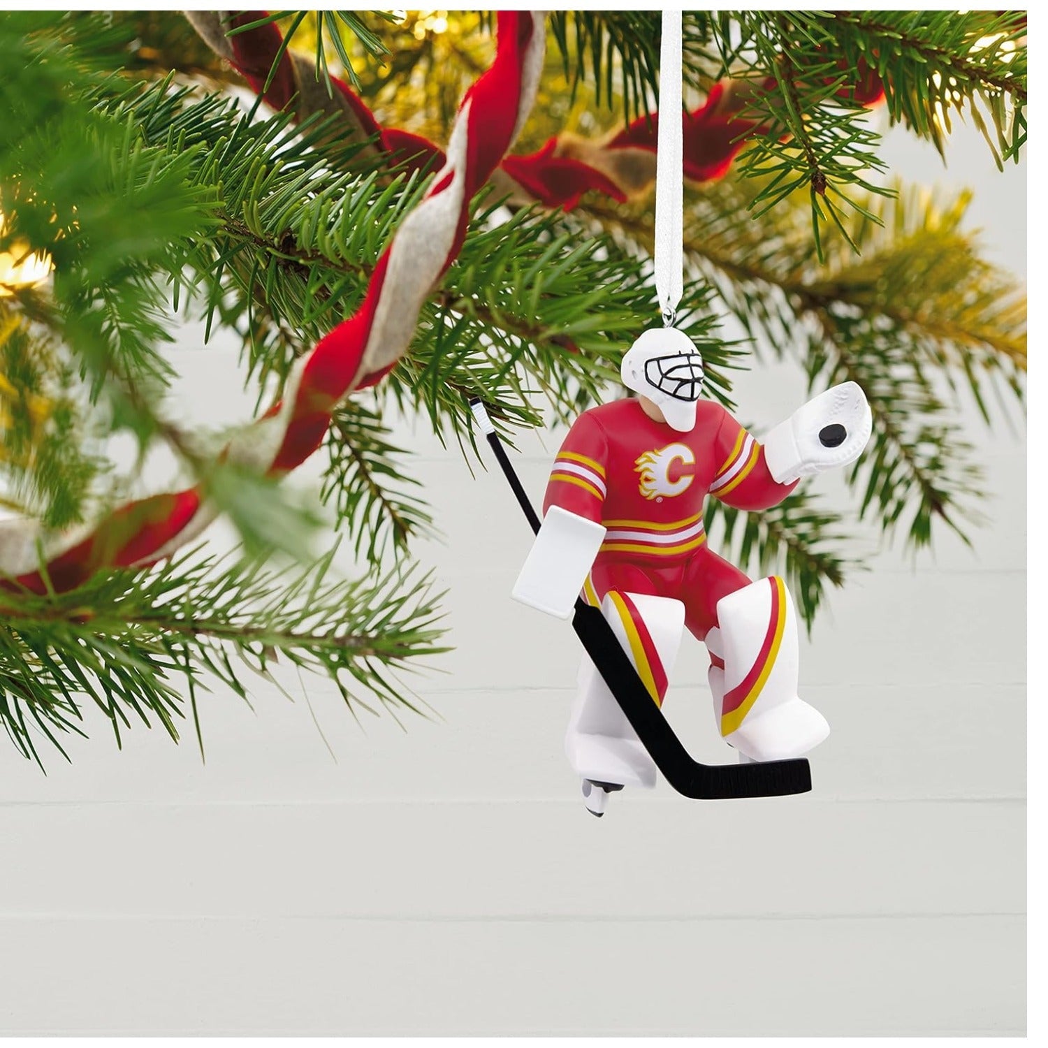 NHL Calgary Flames Goalie Figural Ornament