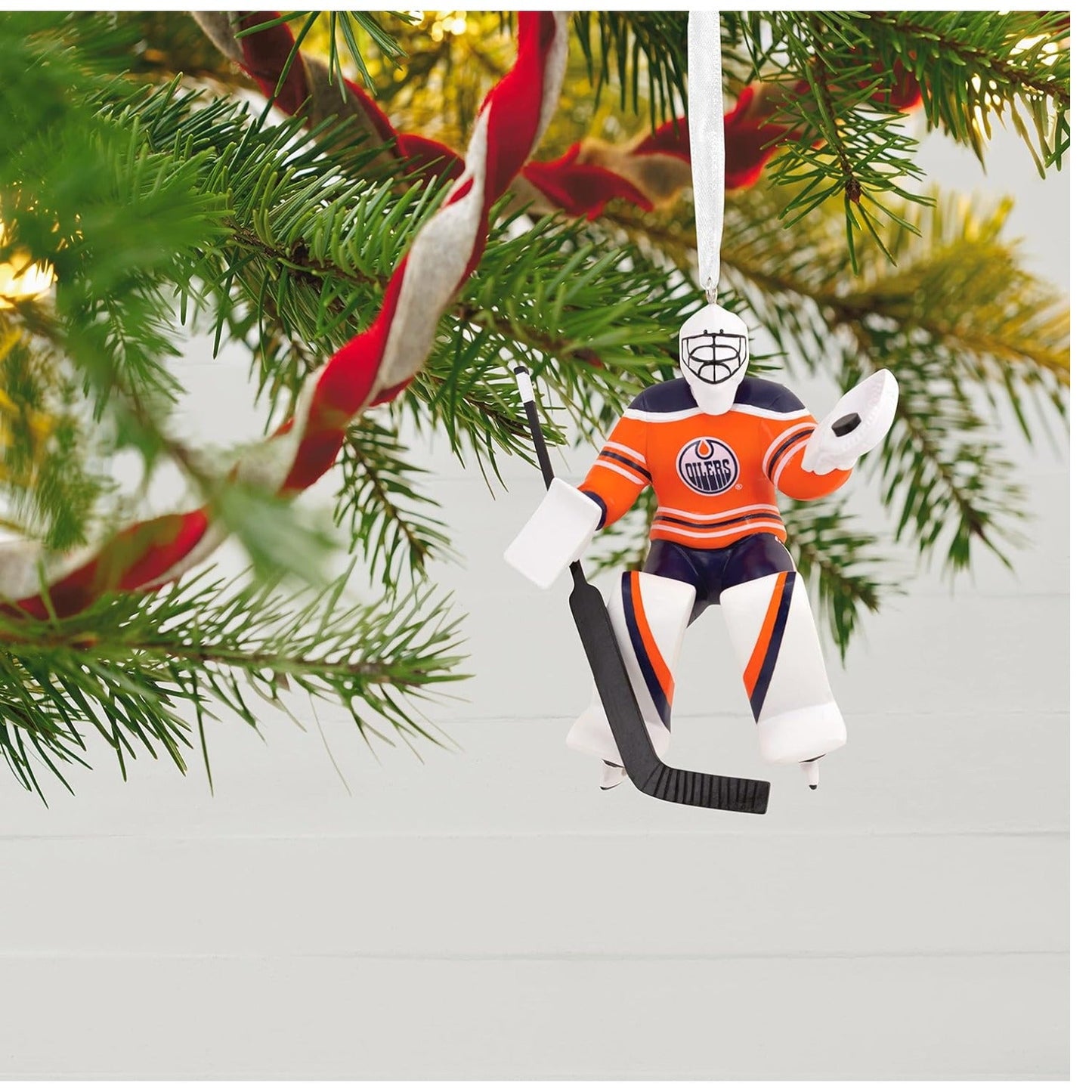 NHL Edmonton Oilers Goalie Figural Ornament