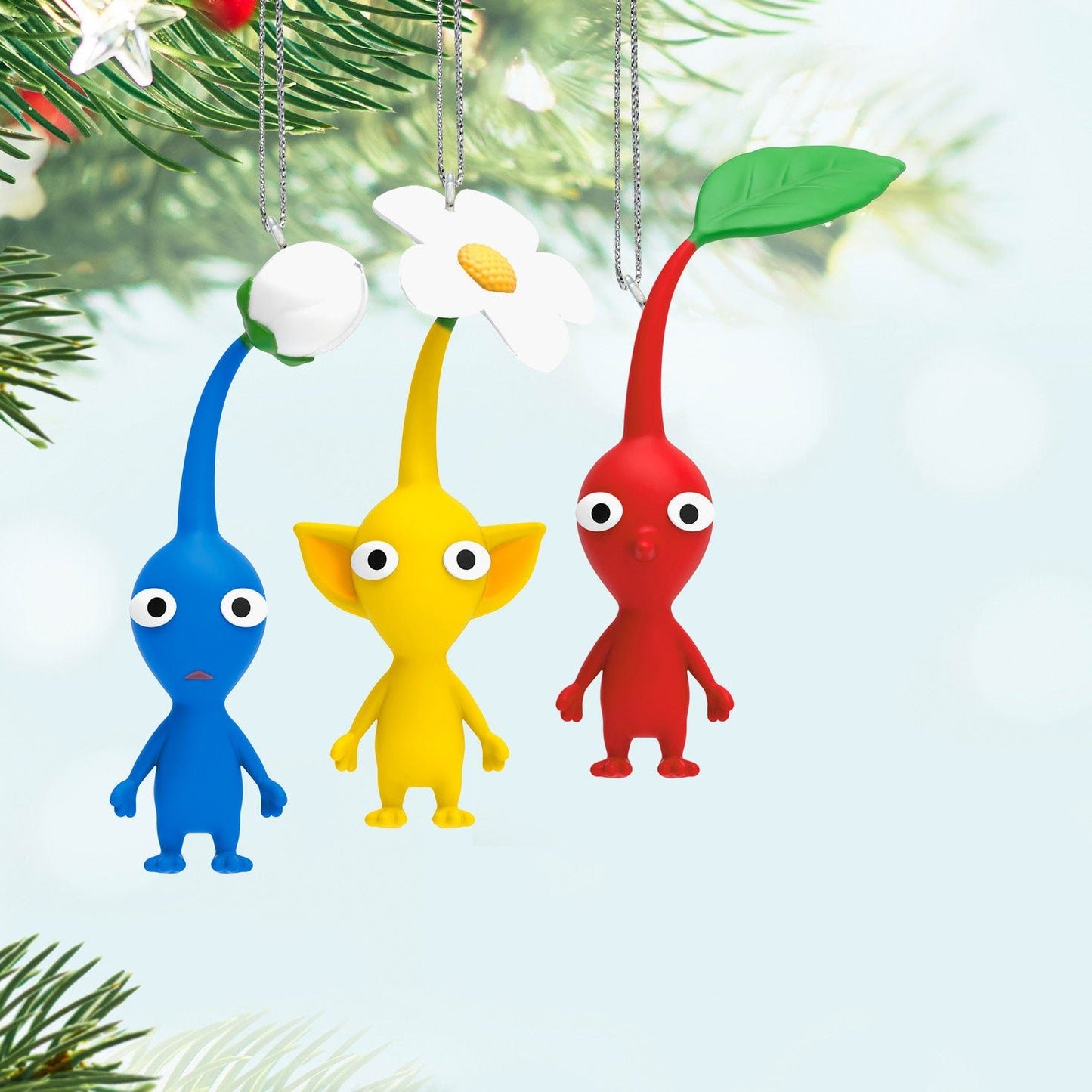 Nintendo Pikmin Red, Yellow, and Blue Pikmin 2024 Keepsake Ornaments, Set of 3