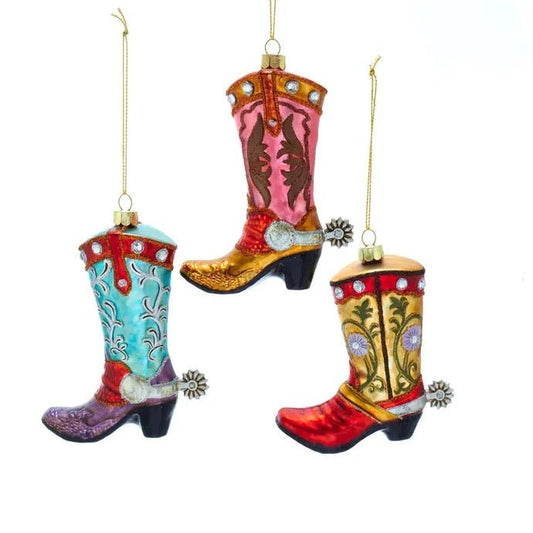 Noble Gems™ Glass Cowboy Boot Ornaments, Set of 3