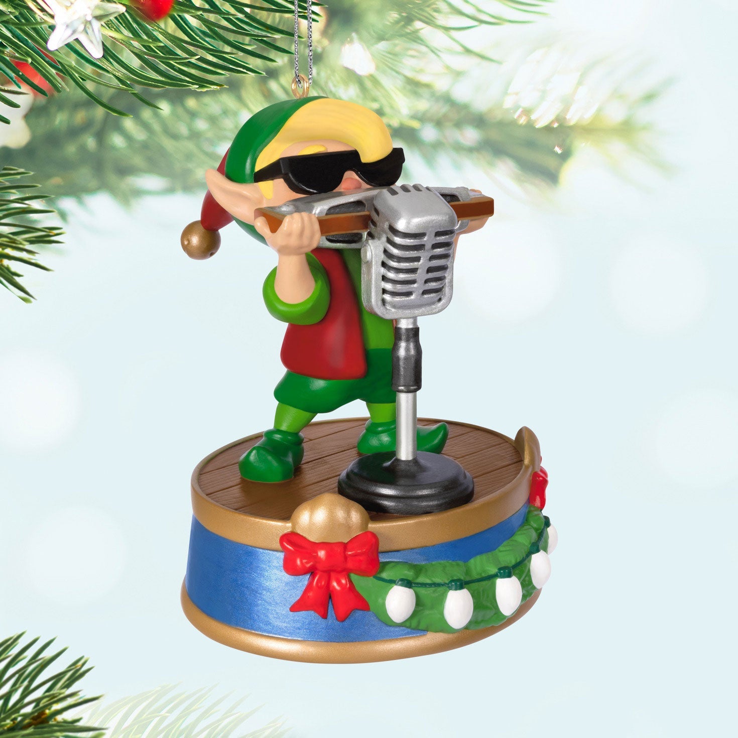 North Pole Tree Trimmers Band Collection Hank On Harmonica Musical 2024 Keepsake Ornament