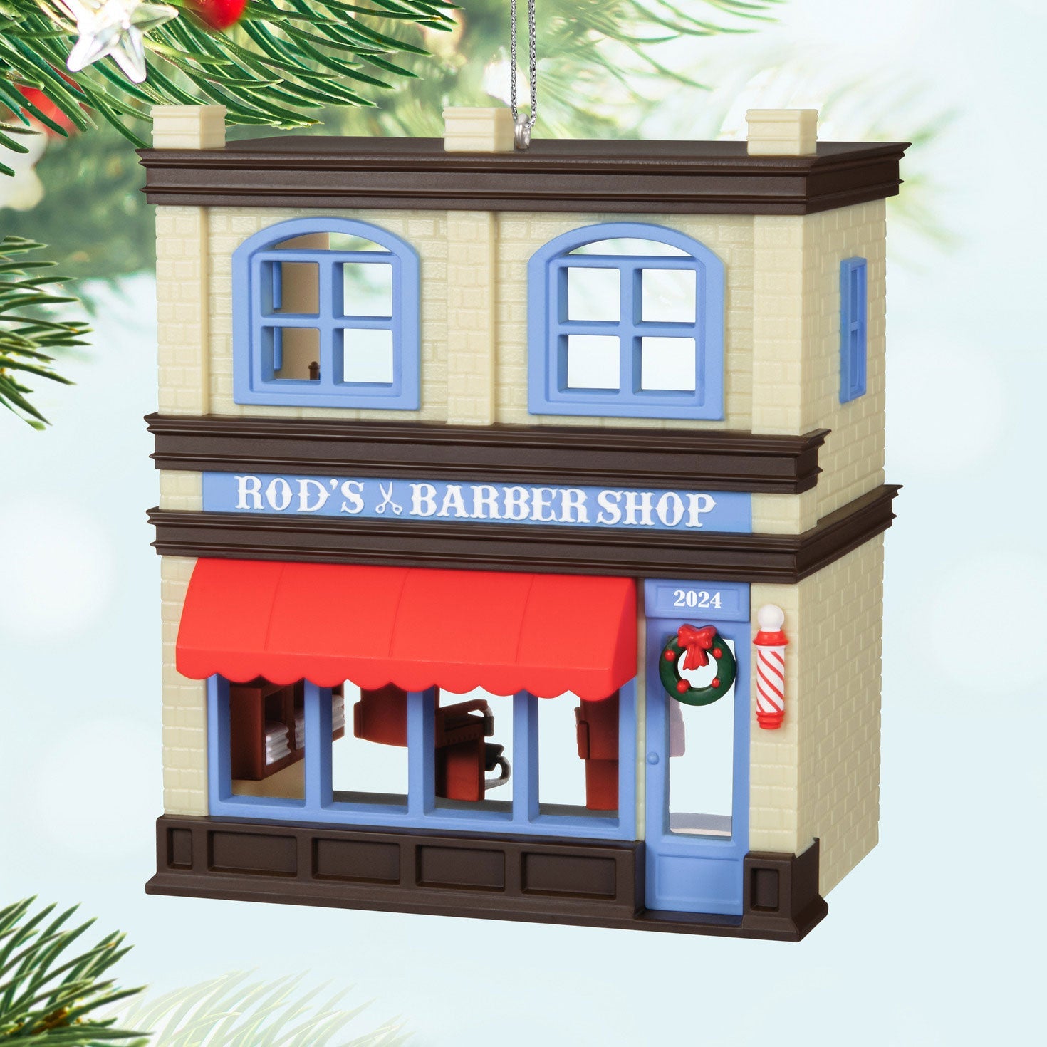 Nostalgic Houses and Shops #41 Rod's Barbershop 2024 Keepsake Ornament