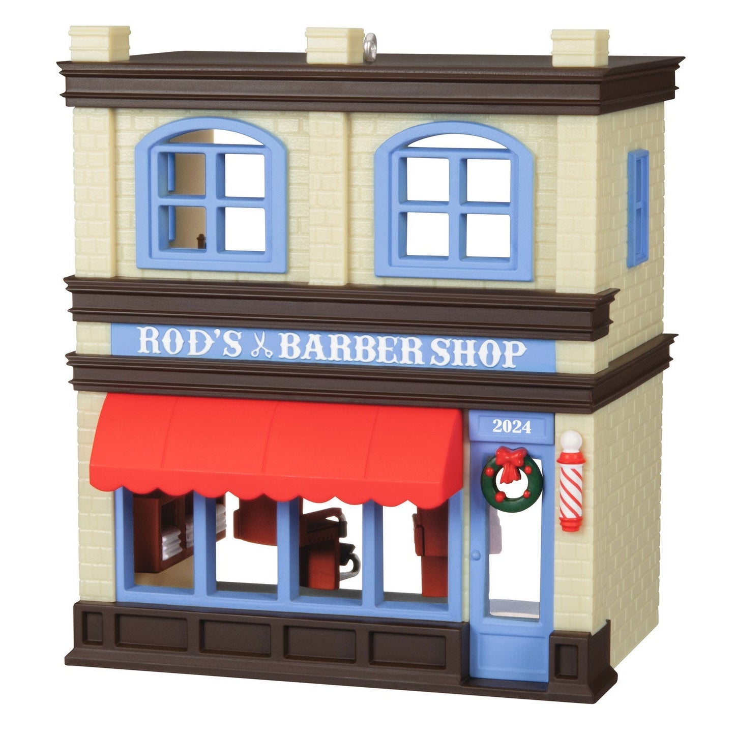 Nostalgic Houses and Shops Rod's Barbershop 2024 Keepsake Ornament