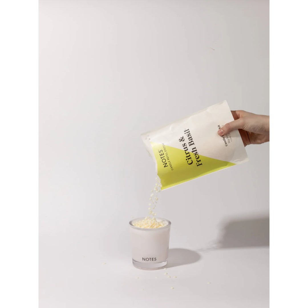 Notes Candle Refill Kit - Citrus & Fresh Basil