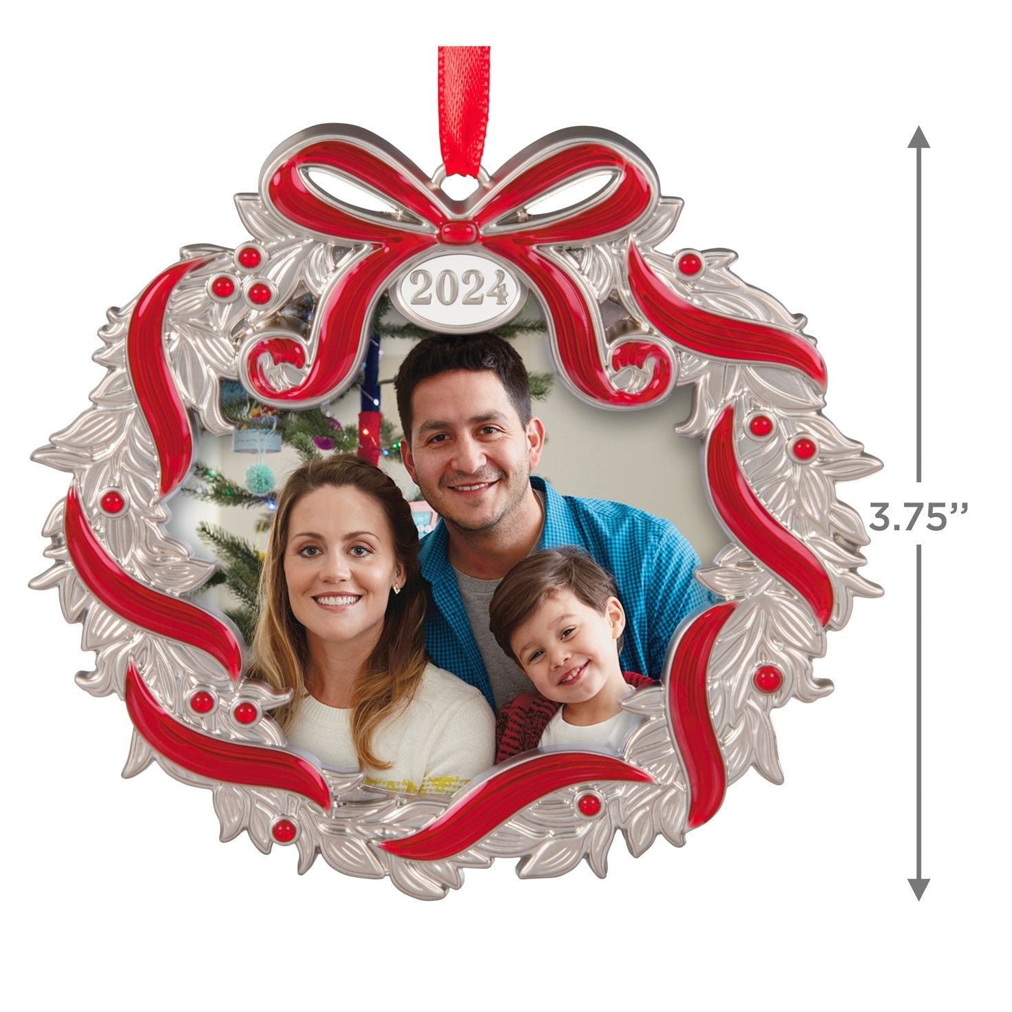 Our Family Christmas 2024 Metal Photo Frame Keepsake Ornament