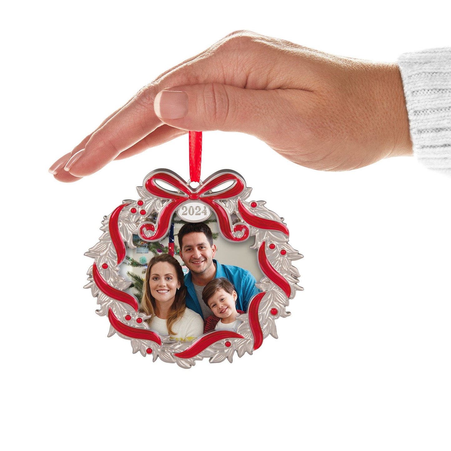 Our Family Christmas 2024 Metal Photo Frame Keepsake Ornament