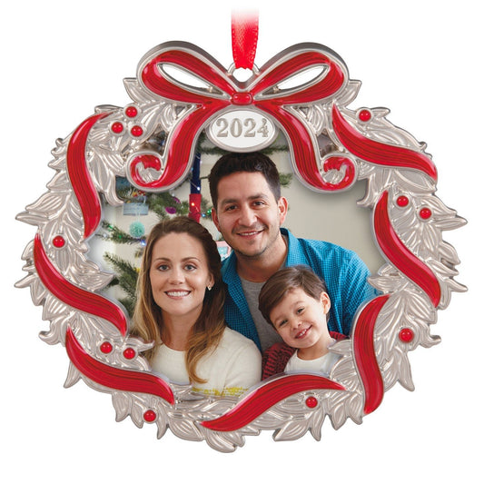 Our Family Christmas 2024 Metal Photo Frame Keepsake Ornament