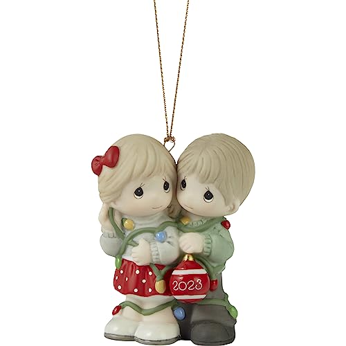 Our First Christmas Together 2023 Dated Couple Bisque Porcelain Ornament