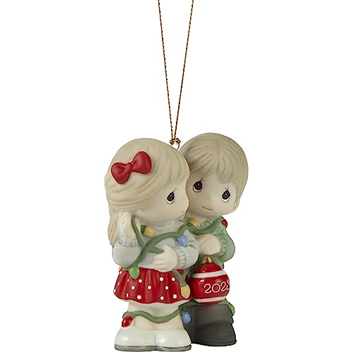 Our First Christmas Together 2023 Dated Couple Bisque Porcelain Ornament