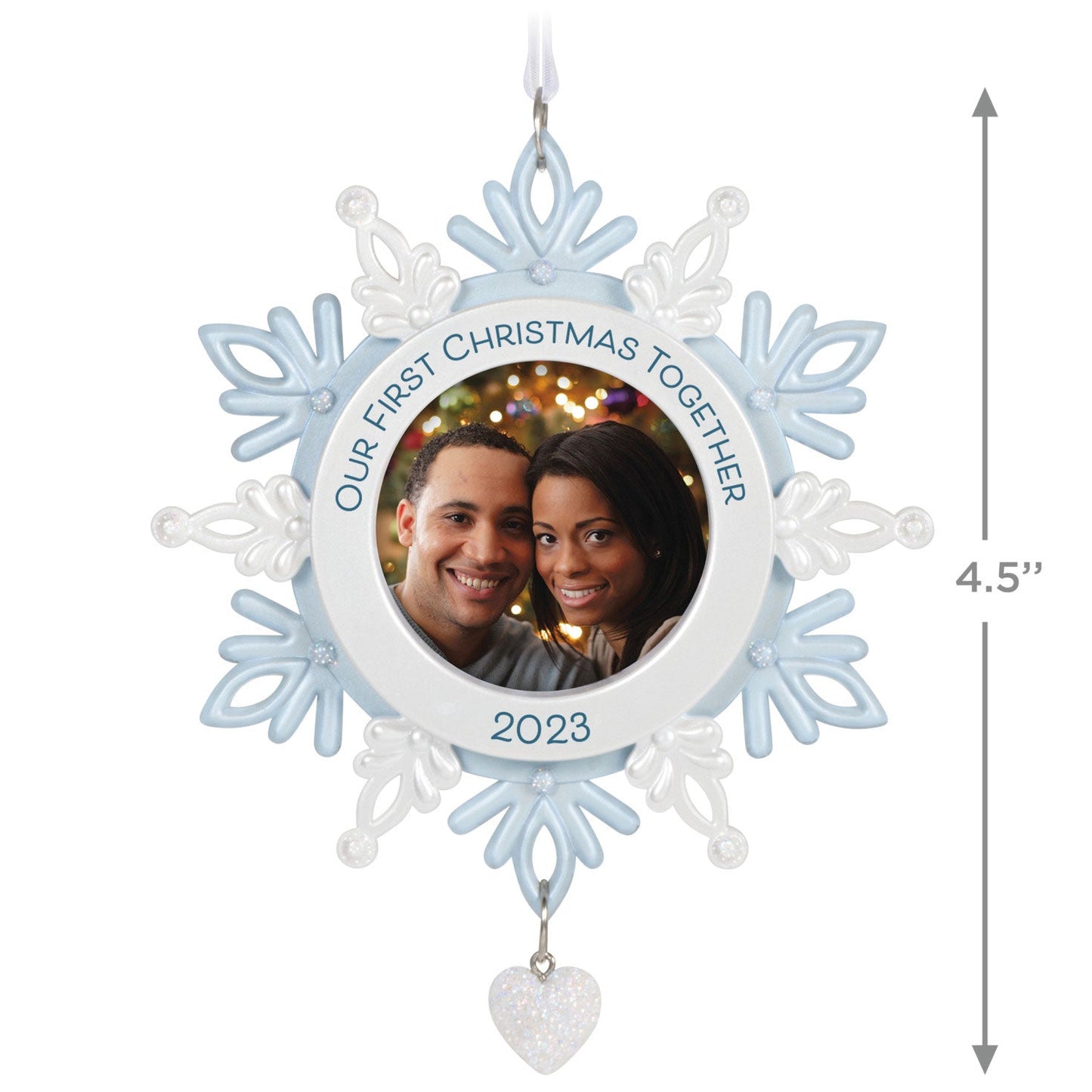 Our First Christmas Together Snowflake 2023 Photo Frame, 2023 Keepsake Ornament