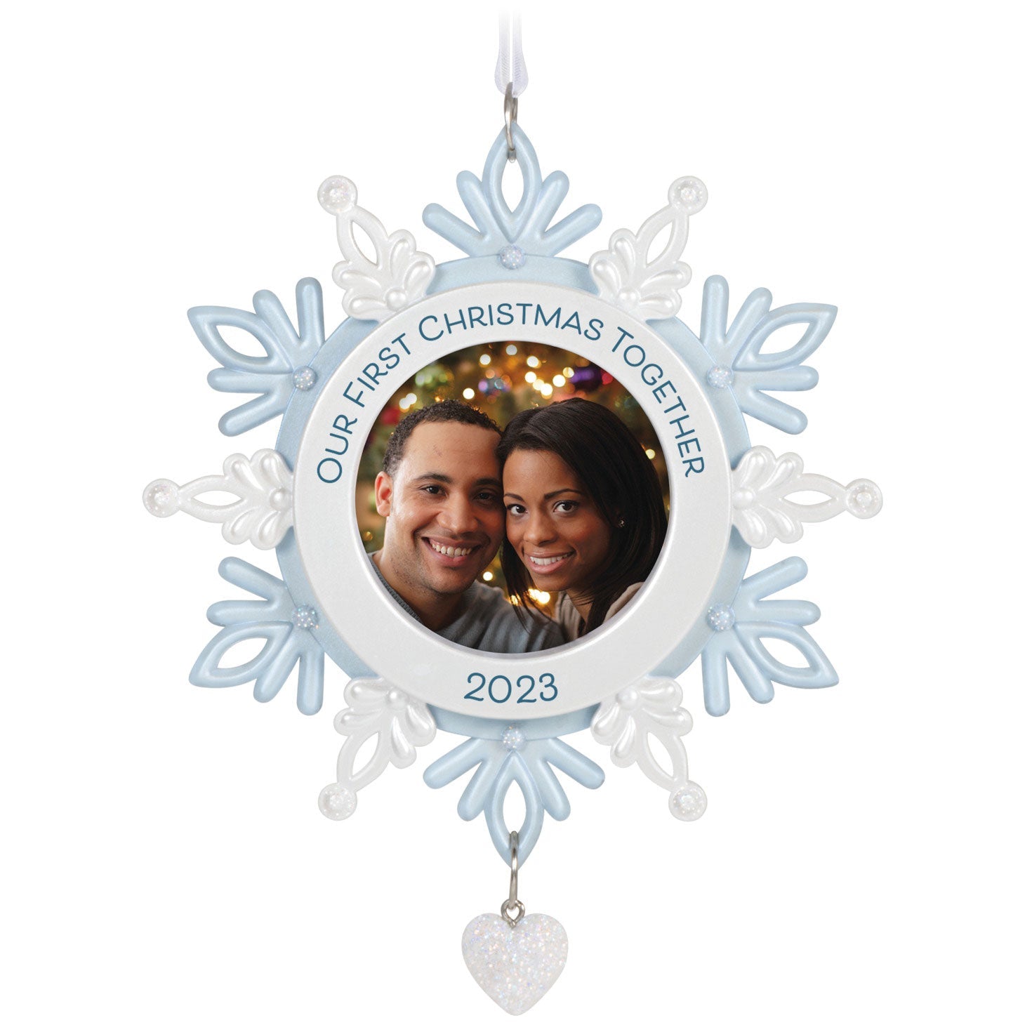 Our First Christmas Together Snowflake 2023 Photo Frame, 2023 Keepsake Ornament