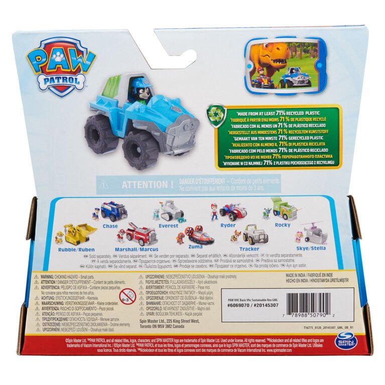 PAW Patrol Rex Figurine with Dinosaur Rescue Vehicle