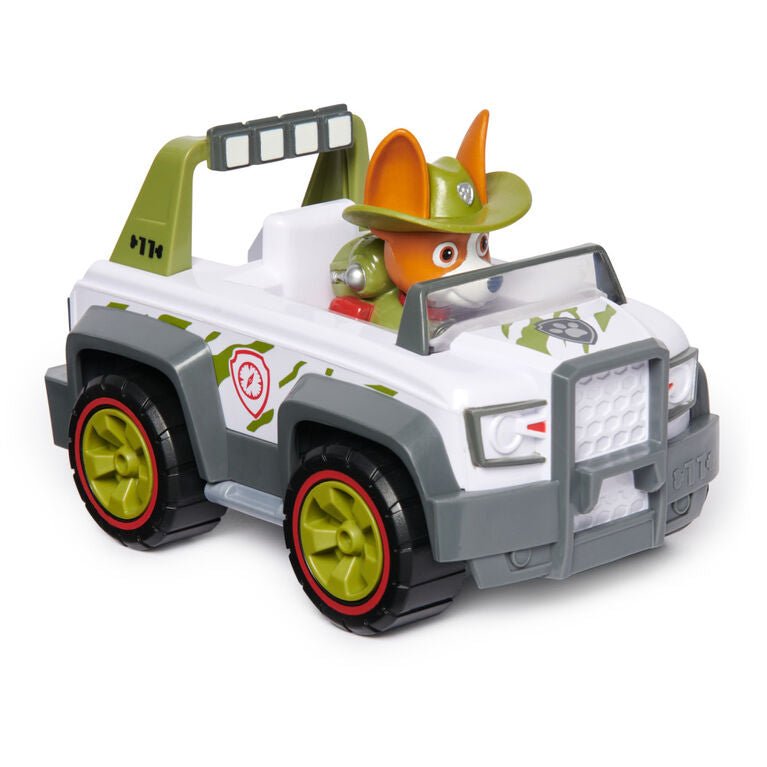 PAW Patrol Tracker Figurine with Jungle Cruiser
