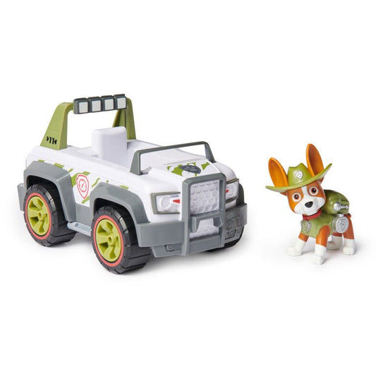 PAW Patrol Tracker Figurine with Jungle Cruiser