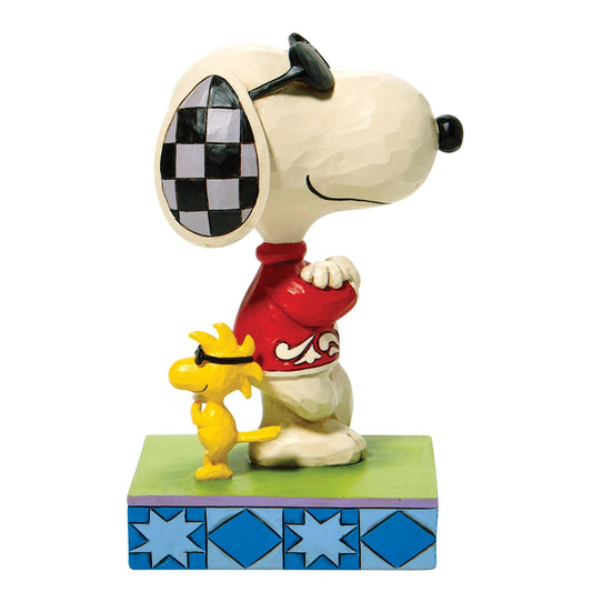 Peanuts by Jim Shore "Cool Pals" Joe Cool and Woodstock Figurine, 5" H