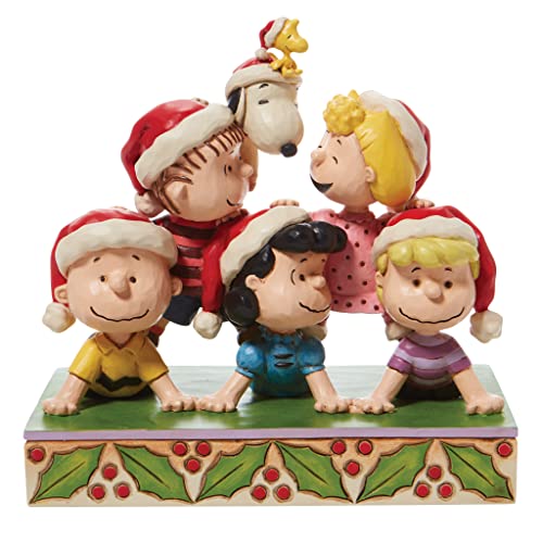 Peanuts by Jim Shore Holiday Pyramid "Stacked with Friendship" Figurine, 6.5 Inch