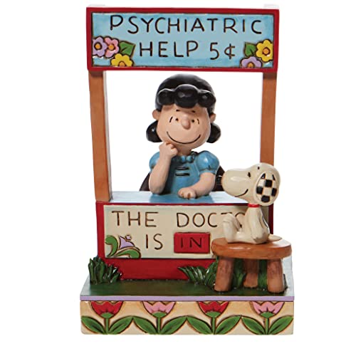 Peanuts by Jim Shore Lucy Psychiatric Help The Doctor is in Booth Figurine, 6 Inch