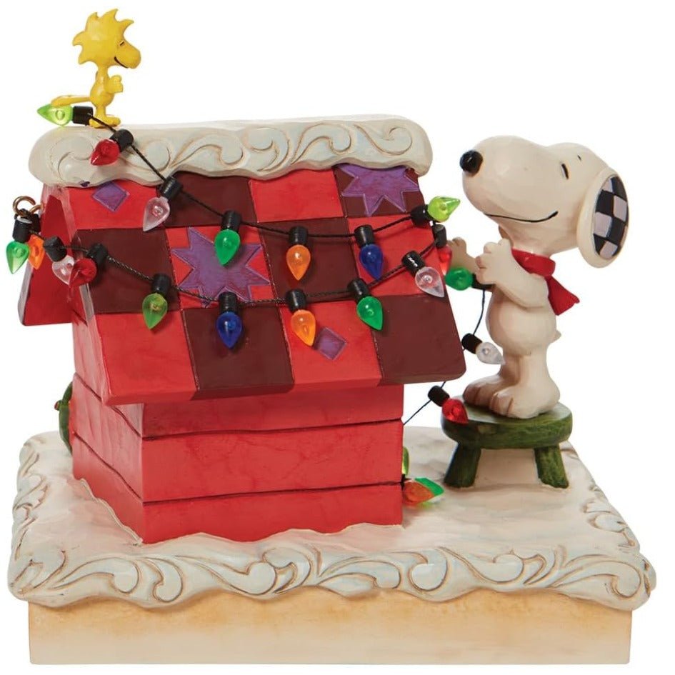 Peanuts by Jim Shore Snoopy and Woodstock Decorating The Dog House Figurine