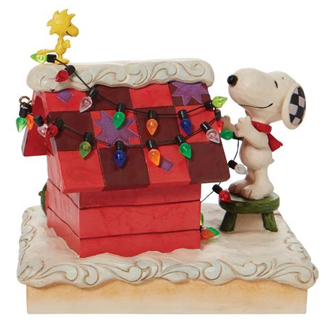 Peanuts by Jim Shore Snoopy and Woodstock Decorating The Dog House Figurine