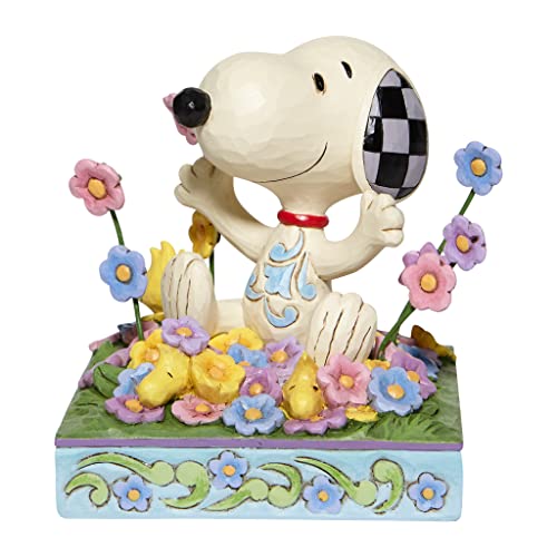 Peanuts by Jim Shore Snoopy in Flowers Figurine, 4.75 Inch