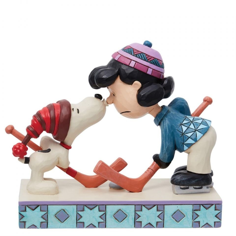 Peanuts by Jim Shore Snoopy & Lucy Playing Hockey Figurine