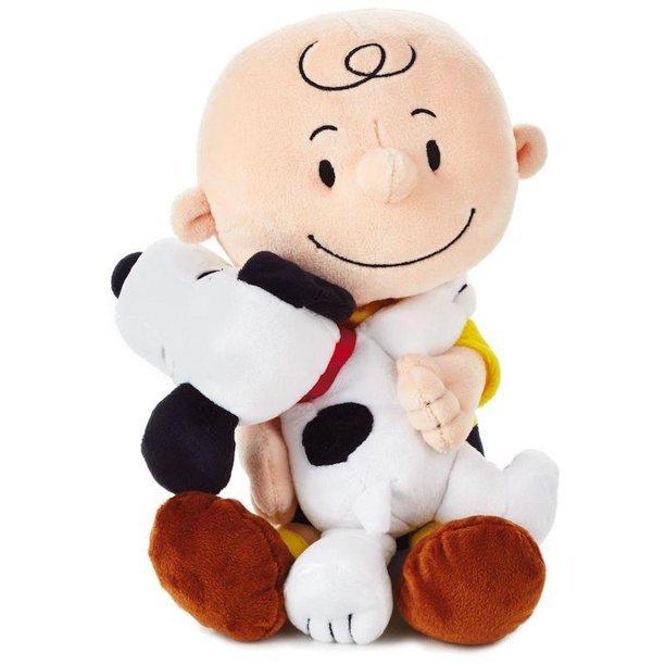 Peanuts Charlie Brown and Snoopy Hugging Stuffed Animal, 8.75"