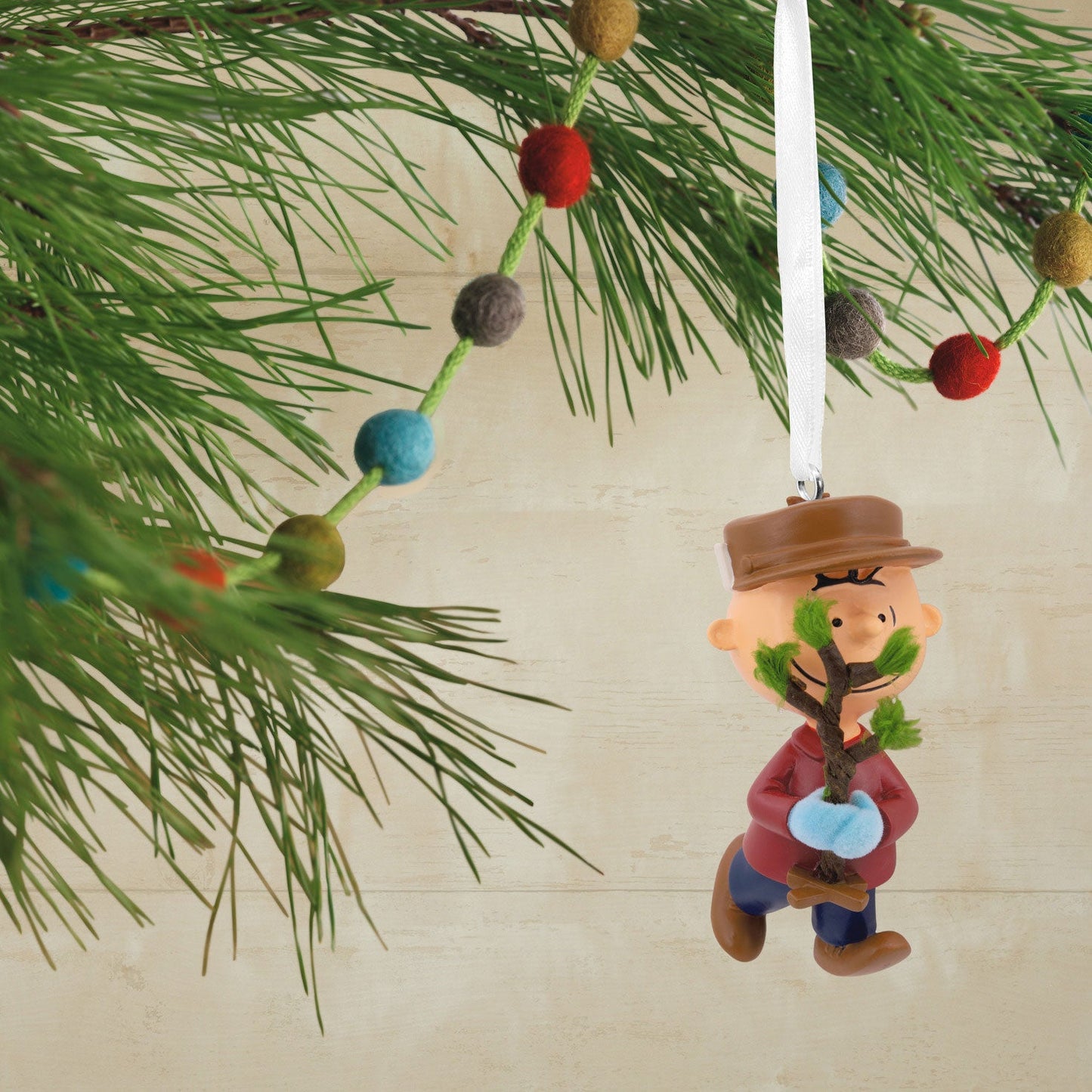 Peanuts Charlie Brown Christmas with Tree Hallmark Ornament