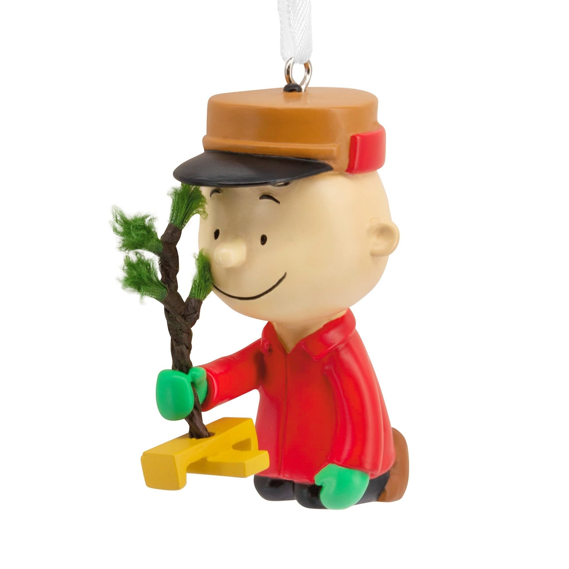 Peanuts Charlie Brown Kneeling with Tree Hallmark Ornament