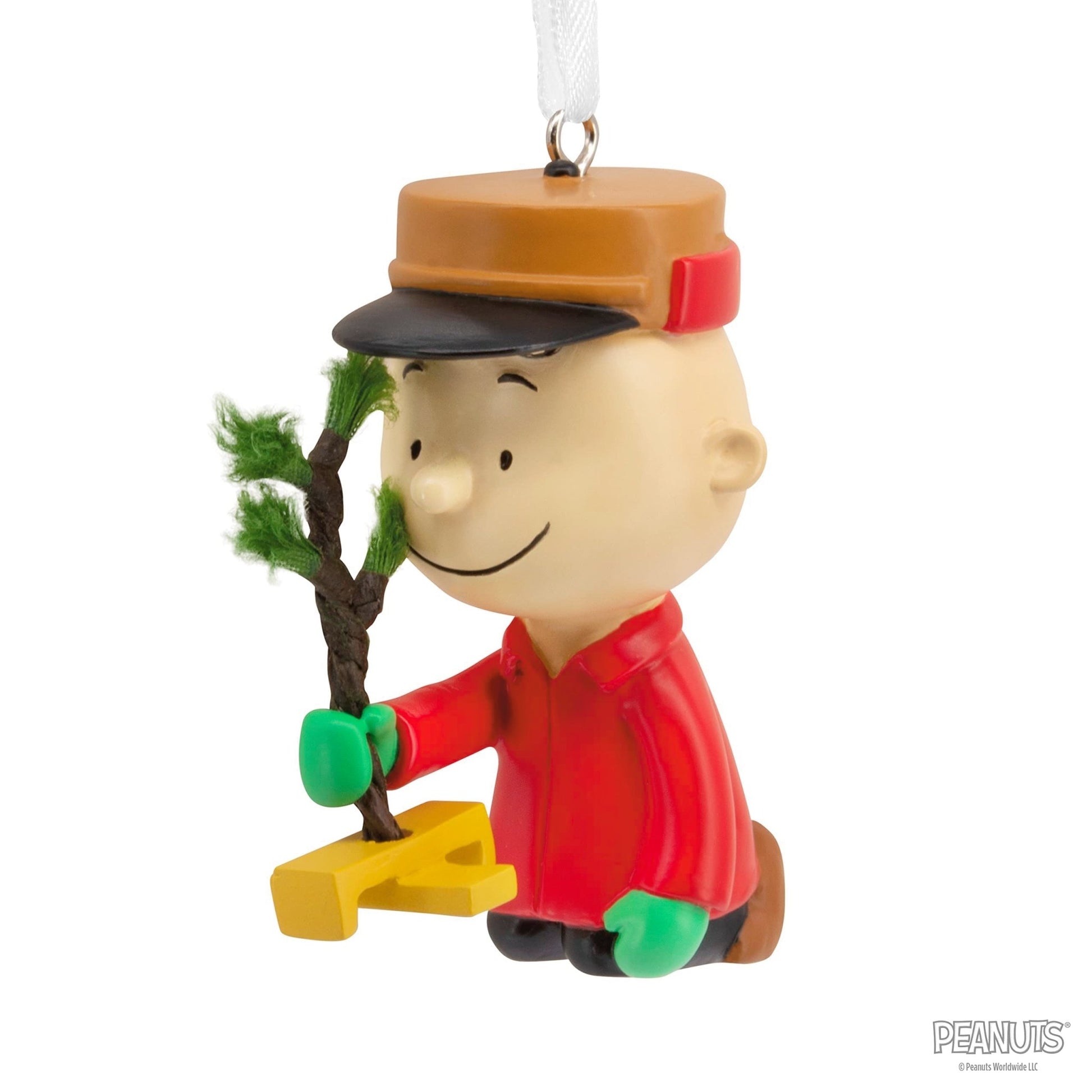 Peanuts Charlie Brown Kneeling with Tree Hallmark Ornament