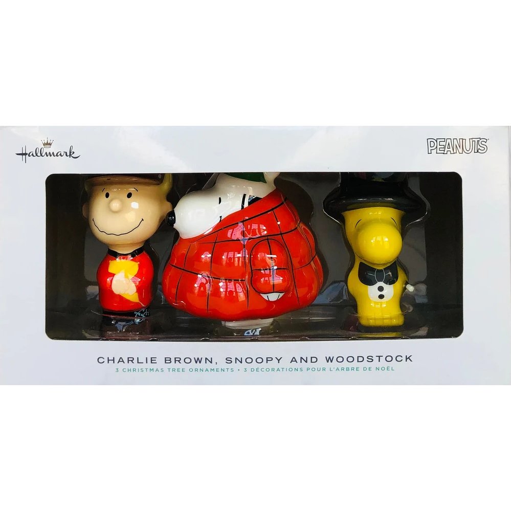 Peanuts® Charlie Brown, Snoopy and Woodstock Decoupage Ornaments, Set of 3