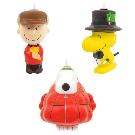 Peanuts® Charlie Brown, Snoopy and Woodstock Decoupage Ornaments, Set of 3